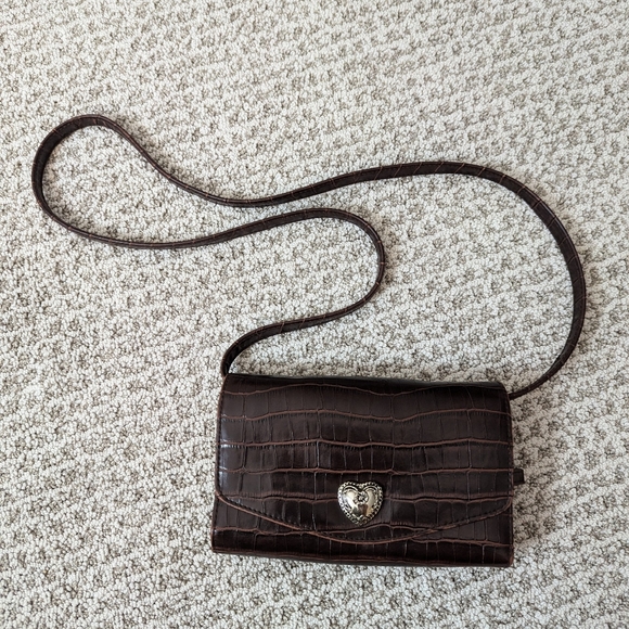 Ladies Croc-Embossed Crossbody Wallet - Picture 1 of 7